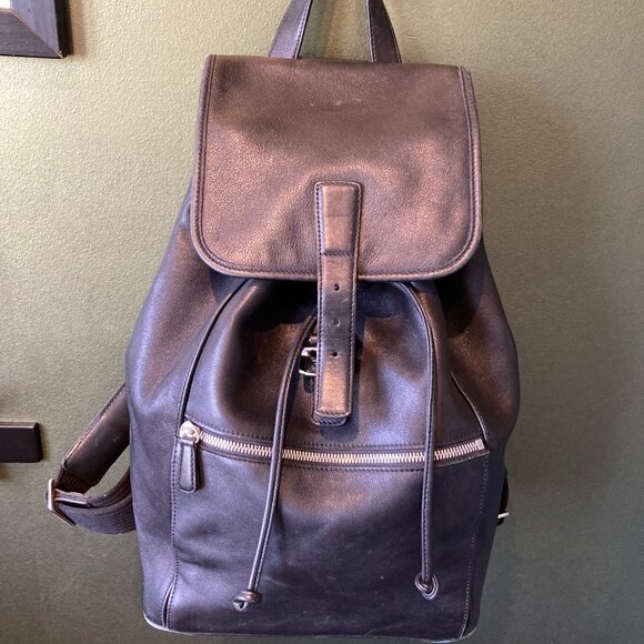 VINTAGE | Large Coach 5408 Black Leather Travel Backpack | Made in 2000 - Picture 1 of 12